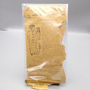 Antique Sewing PATTERN Pictorial Review 4406 Boys Pajamas 1920s Size 6 Sleepwear